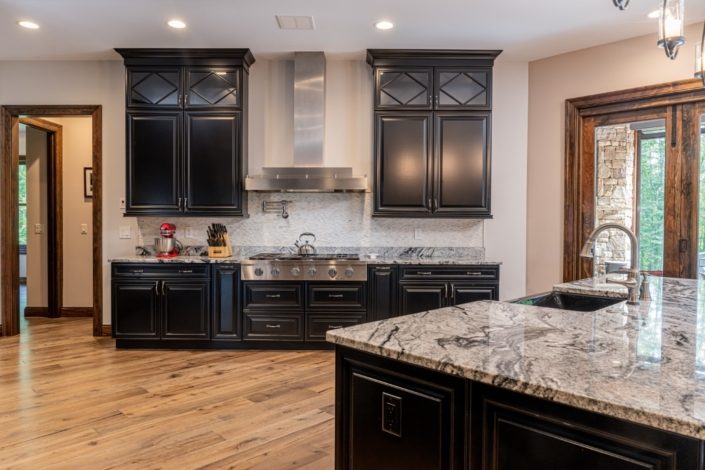 dark kitchen cabinets_asheville luxury homes