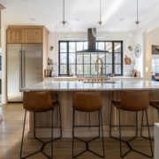 modern kitchen stained cabinets