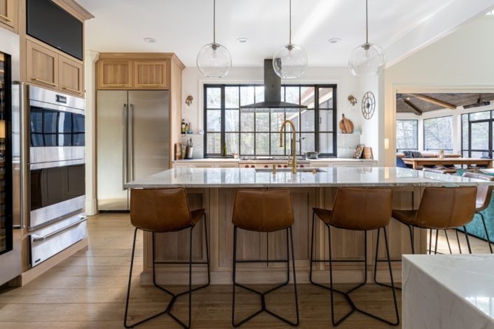 modern kitchen stained cabinets