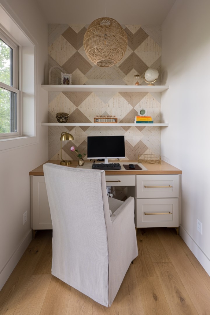 built in desk work area