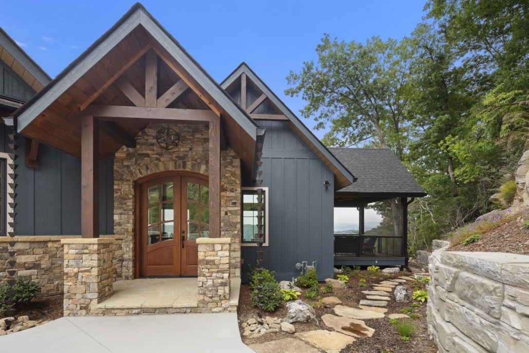 Modern mountain home overlooking the Blue Ridge Mountains in Asheville NC